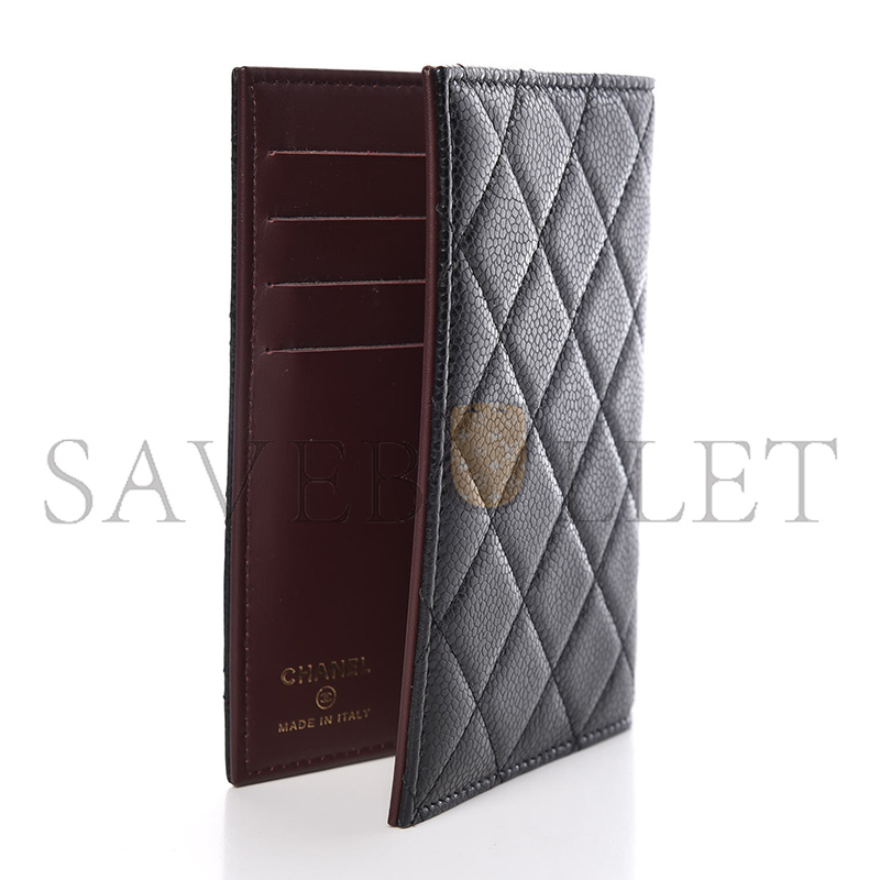 CHANEL CAVIAR QUILTED PASSPORT HOLDER BLACK (15*10*2cm)